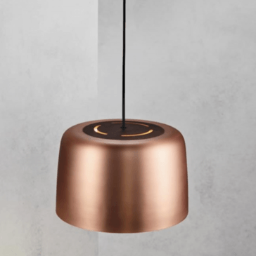 Copper Shade Single Pendant With Oiled Walnut Centre- ID 5085