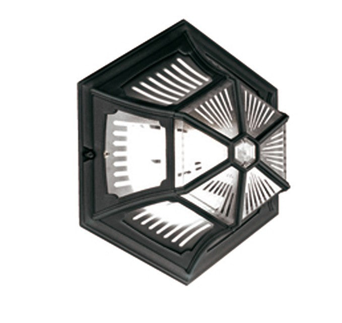 Parish Flush Ceiling or Wall Lantern in Black - London Lighting - 1