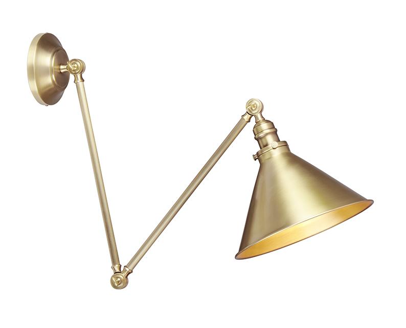 Grenoble Swing Arm Aged Brass Wall Light/Pendant - ID 7027
