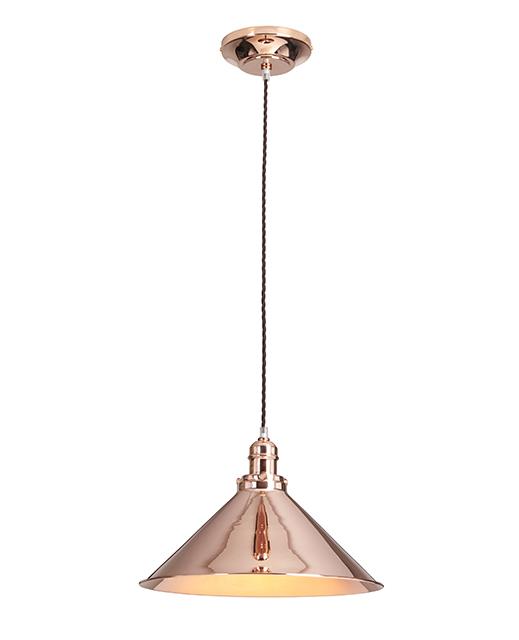 Provence One Light Polished Copper Pendant Light