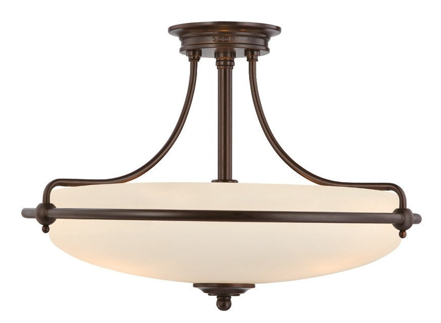 Griffin Large Semi-Flush Light Bronze - London Lighting - 1