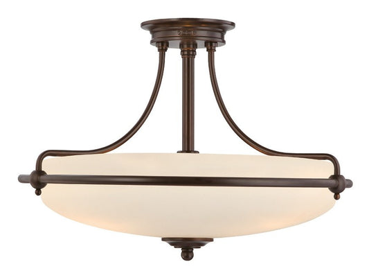 Griffin Large Semi-Flush Light Bronze - London Lighting - 1