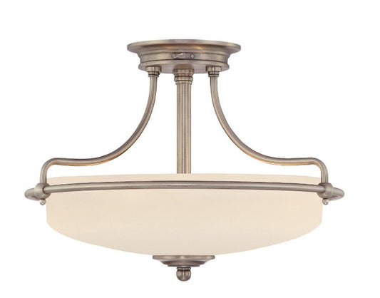 Griffin Small Semi-Flush Light in Antique Nickel - London Lighting - 1