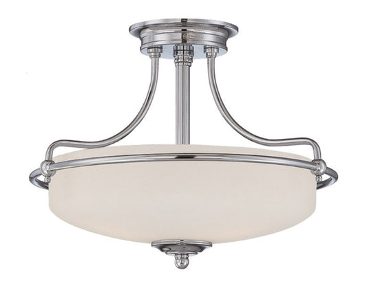 Griffin Small Semi-Flush Light in Chrome - London Lighting - 1
