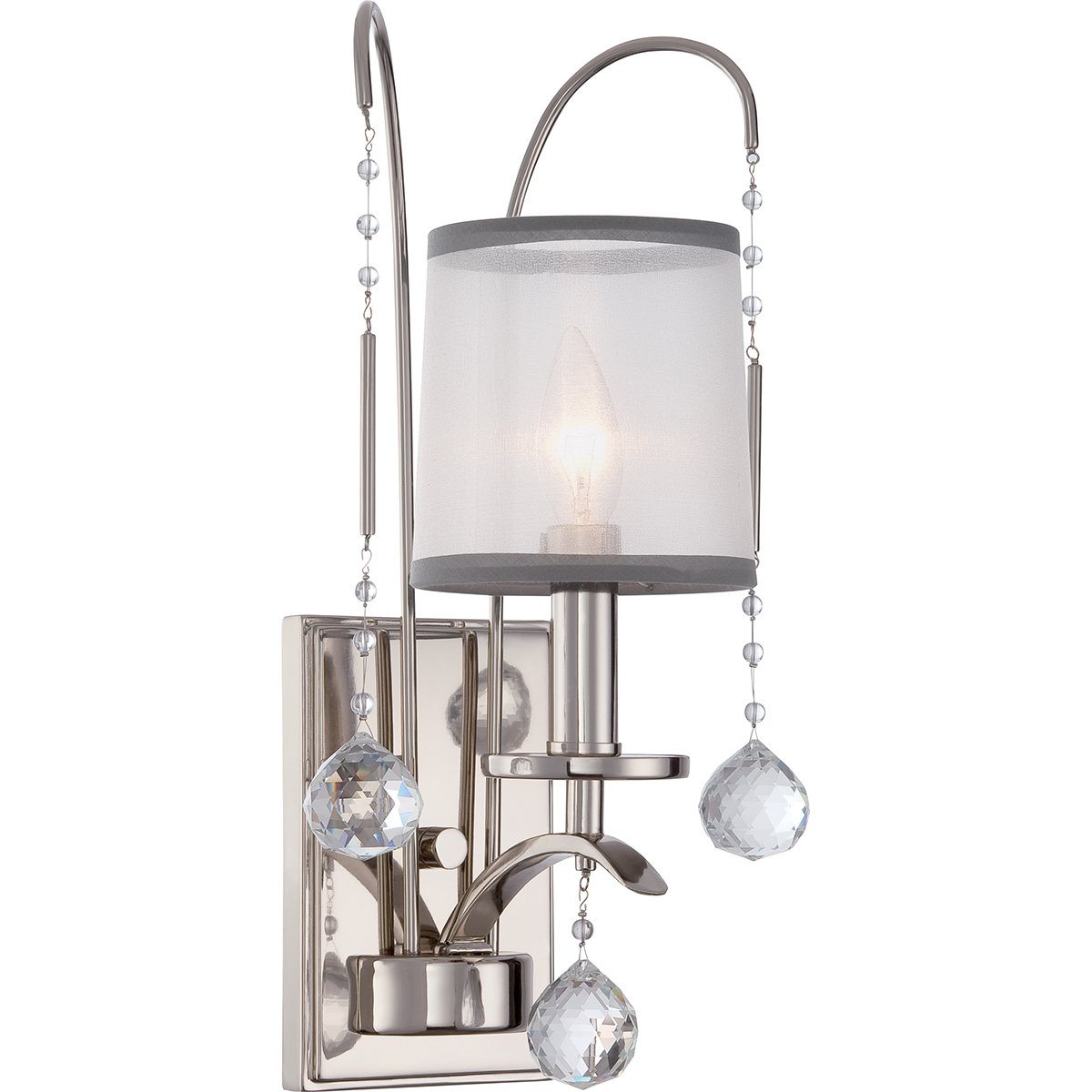 Whitney One Light Imperial Silver Wall Light