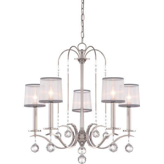 Whitney Five Light Imperial Silver Chandelier
