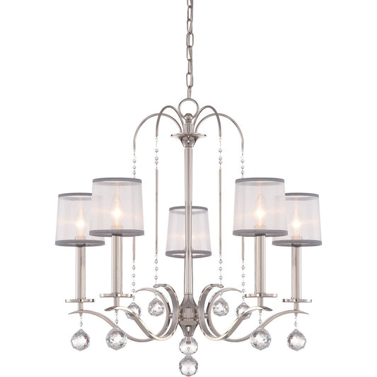 Whitney Five Light Imperial Silver Chandelier