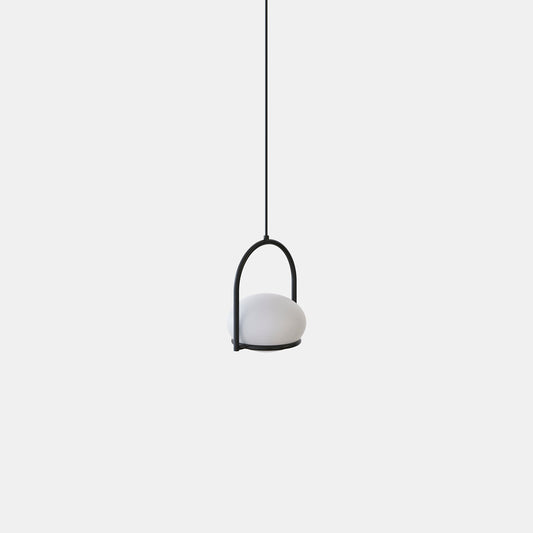 OCO Black Metal With Diffused Pebble Single Pendant - ID 10722