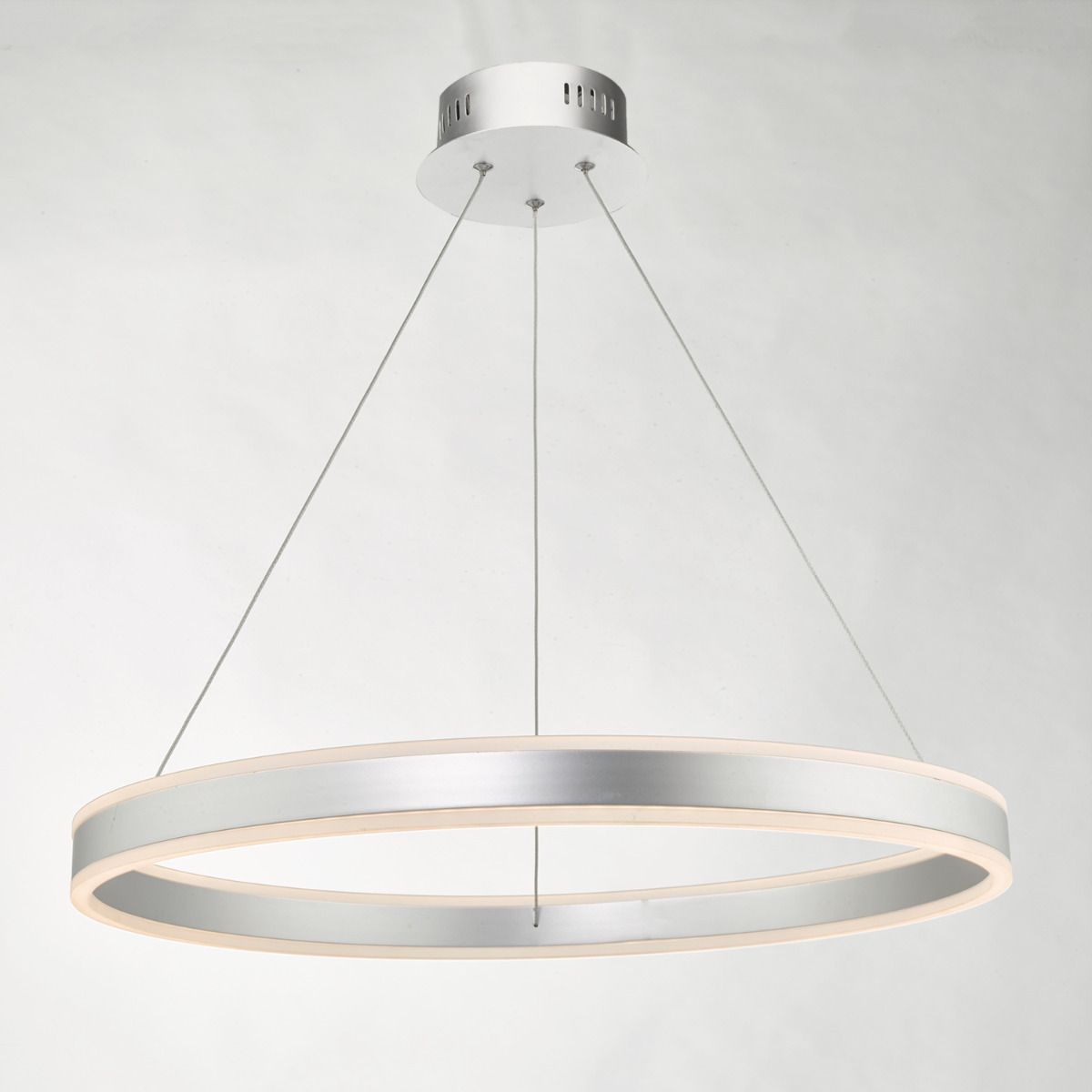 LEN Kingston Satin Silver Up+downlight LED Ring Pendant ID 8947