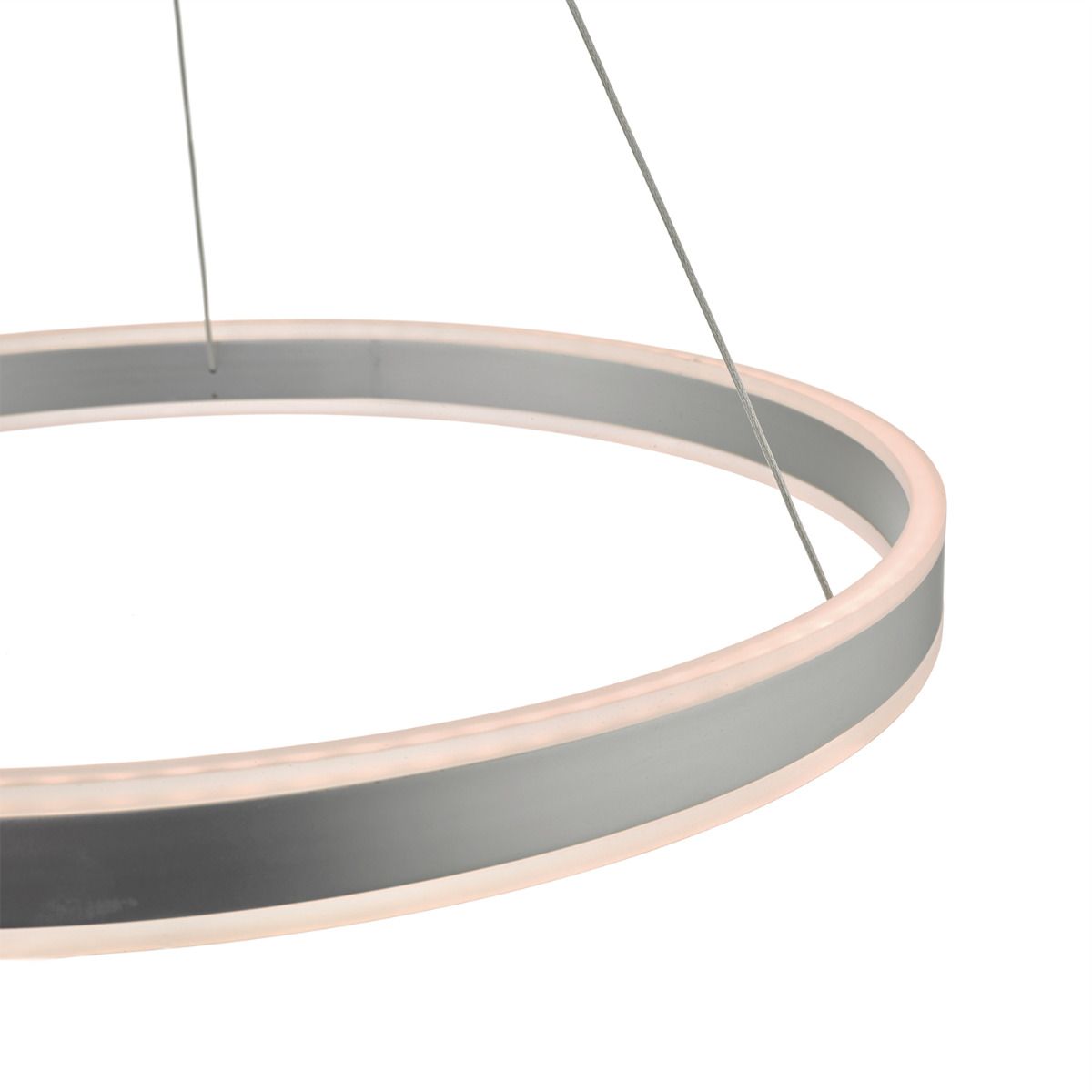 LEN Kingston Satin Silver Up+downlight LED Ring Pendant ID 8947