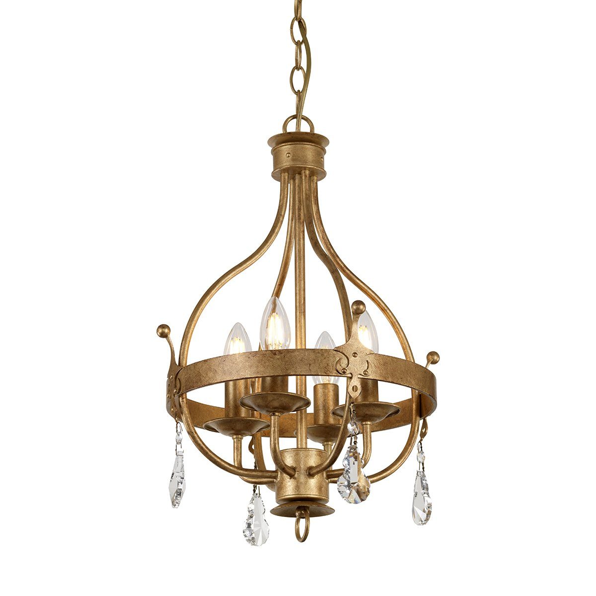 Windsor Four Light Gold Patina Pendant Chandelier