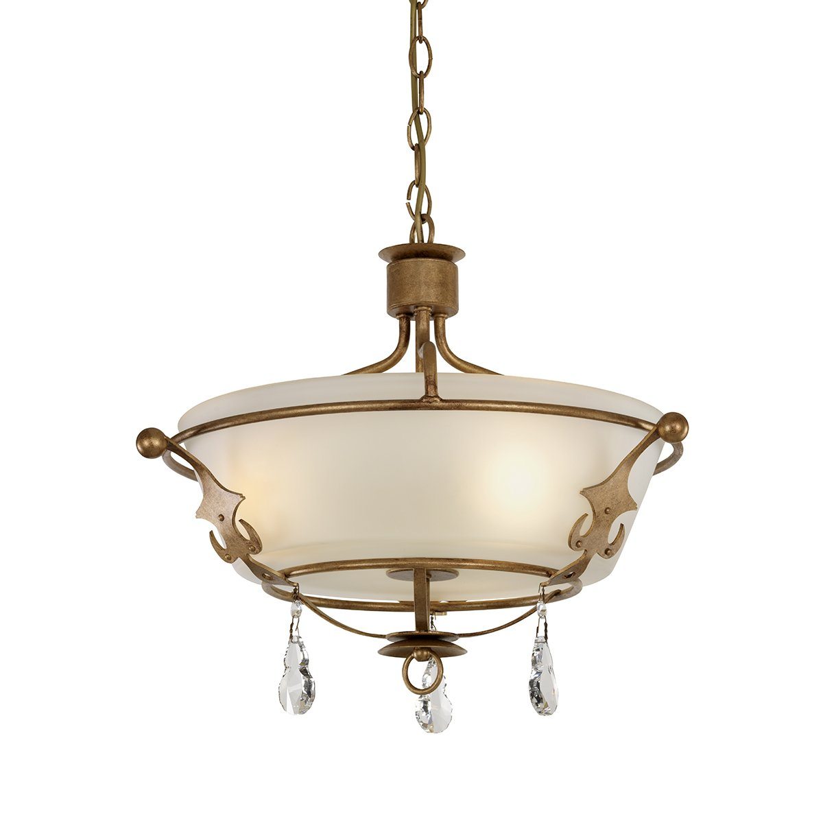 Windsor Three Light Gold Patina Semi-Flush/Pendant