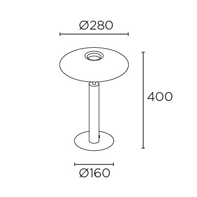 HAT Black Up & Down Diffused Table Light - ID 10733