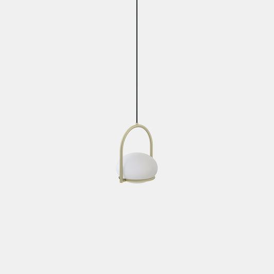 OCO Matt Gold Metal With Diffused Pebble Single Pendant - ID 10723
